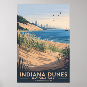 Indiana Dunes Oud Lake Michigan Poster
