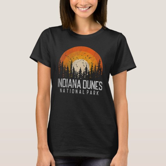 Indiana Dunes US National Park  Retro 70s 8 T-shirt (Voorkant)