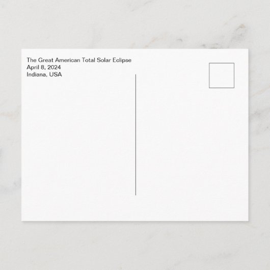 Indiana Eclipse Briefkaart (Achterkant)