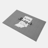 Indiana Familie Monogram Staat Doormat Deurmat (Schuin)