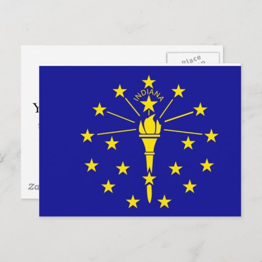 Indiana Flag Briefkaart (Voorkant / Achterkant)
