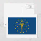 Indiana Flag Briefkaart (Voorkant / Achterkant)