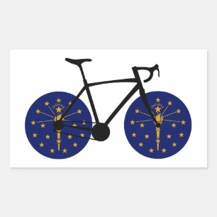 Indiana Flag Fietsen Rechthoekige Sticker