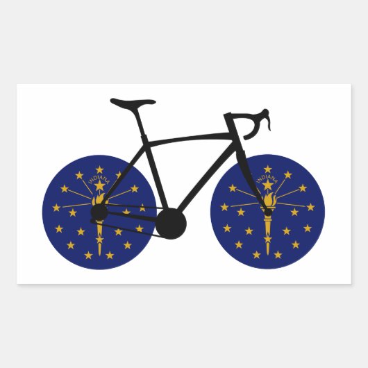 Indiana Flag Fietsen Rechthoekige Sticker (Voorkant)