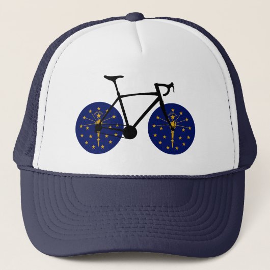 Indiana Flag Fietsen Trucker Pet (Voorkant)