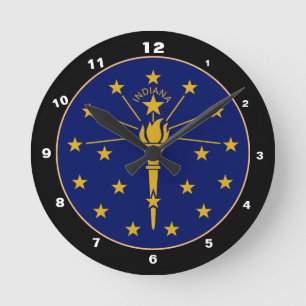 Indiana Flag & Indiana mode/design Verenigde State Ronde Klok