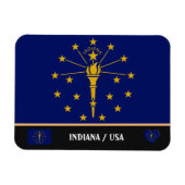 Indiana Flag & Indiana State/reis Amerika Magneet (Horizontaal)