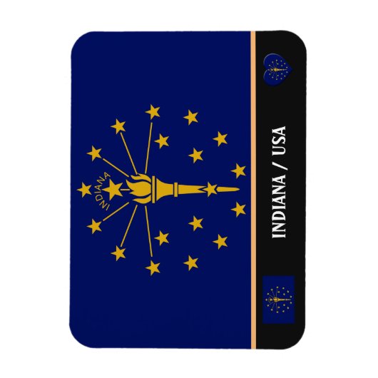 Indiana Flag & Indiana State/reis Amerika Magneet (Verticaal)