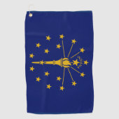 Indiana Flag & Indiana State USA golf-/sportfans Golfhanddoek (Voorkant)