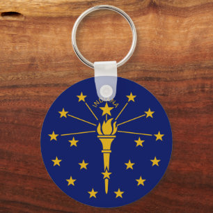 Indiana Flag & Indiana-vakantie, patriotten/sport Sleutelhanger