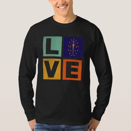 Indiana Flag  Love Indiana T-shirt (Voorkant)