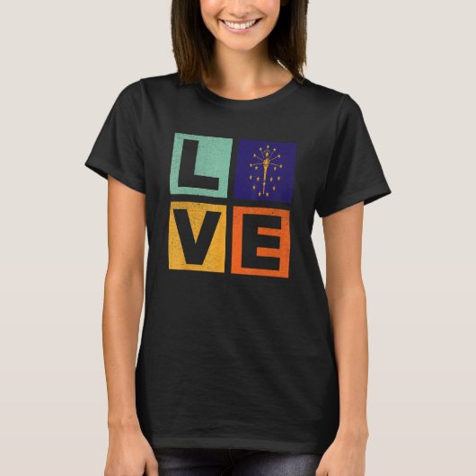 Indiana Flag Love Indiana T-shirt (Voorkant)