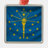 Indiana Flag Metalen Ornament (Voorkant)