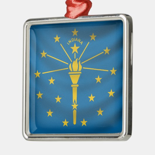 Indiana Flag Metalen Ornament (Links)