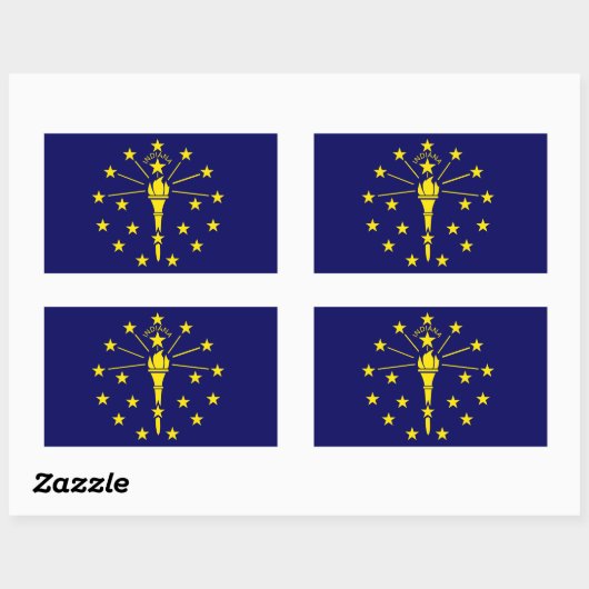 Indiana Flag Rechthoekige Sticker (Vel)