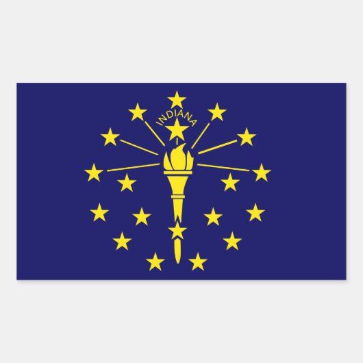 Indiana Flag Rechthoekige Sticker (Voorkant)