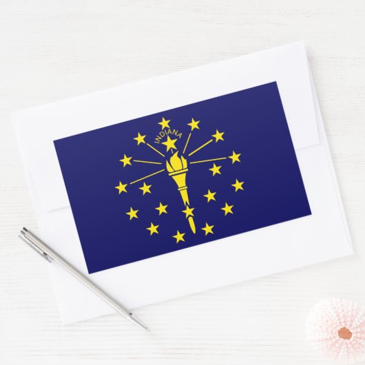 Indiana Flag Rechthoekige Sticker (Envelop)