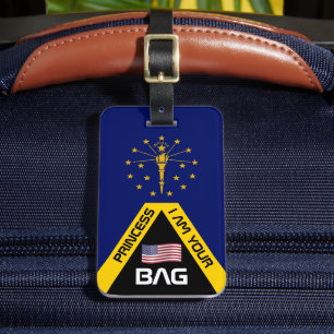 Indiana Flag, tas labels, Indiana / Gepersonalisee Bagagelabel