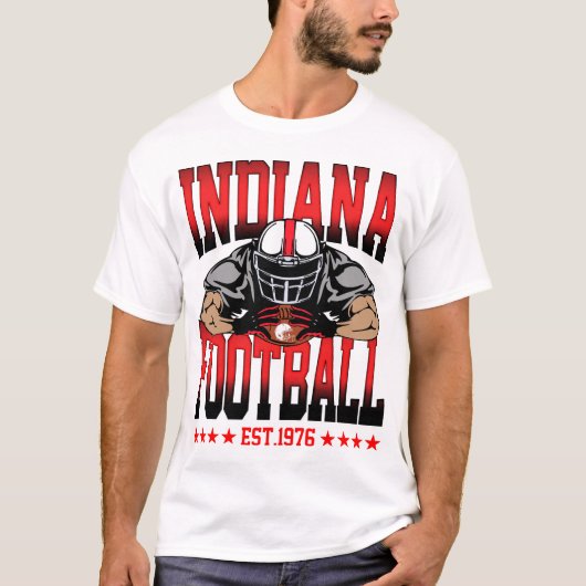 Indiana Football Player Graphic Sport T-Shirt (Voorkant)