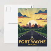 Indiana Fort Wayne Travel Briefkaart (Voorkant / Achterkant)