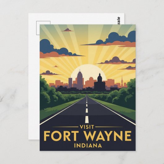 Indiana Fort Wayne Travel Briefkaart (Voorkant / Achterkant)