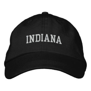 Indiana geborduurd verstelbaar Pet zwart