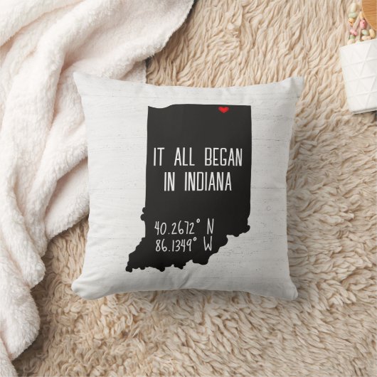 Indiana GPS-coördinaten met hart Kussen (Deken)