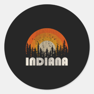 Indiana - grappige natuur vintage wandelen 60s 70s ronde sticker