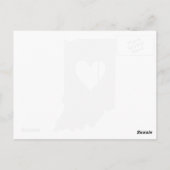 Indiana Gray State Map Shape Hoosier Heart Cutout Briefkaart (Achterkant)