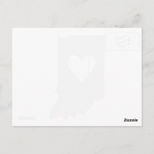 Indiana Gray State Map Shape Hoosier Heart Cutout Briefkaart (Achterkant)