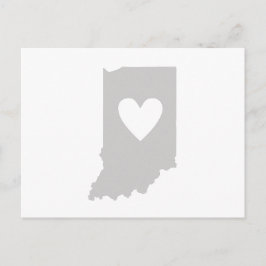 Indiana Gray State Map Shape Hoosier Heart Cutout Briefkaart