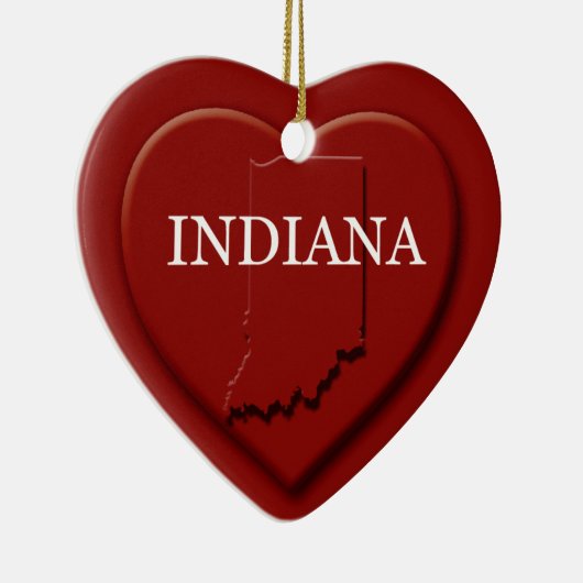 Indiana Heart Map kerstversiering Keramisch Ornament (Rechts)