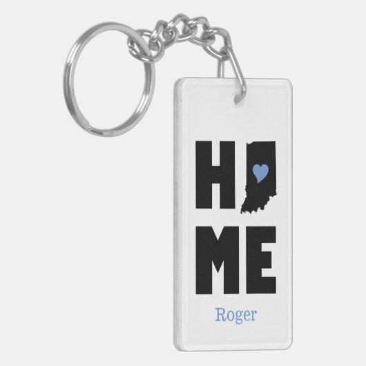 Indiana Home Blue op maat Sleutelhanger (Voorkant Links)