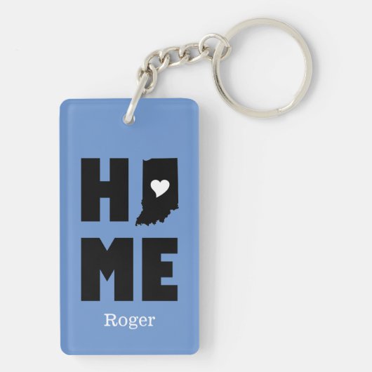 Indiana Home Blue op maat Sleutelhanger (achterkant)