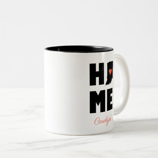Indiana Home gepersonaliseerd Tweekleurige Koffiemok (Voorkant rechts)