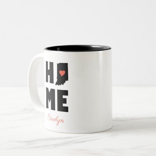 Indiana Home gepersonaliseerd Tweekleurige Koffiemok (Voorkant links)