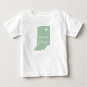 Indiana Home Grown | State-kaart bewerkbare kleure (Voorkant)
