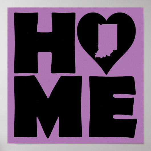 Indiana Home Heart State Poster Sign (Voorkant)