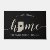 Indiana Home State Gepersonaliseerd Deurmat (Voorkant)