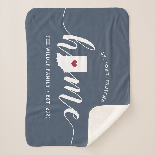 Indiana Home State Gepersonaliseerd Sherpa Deken (Voorkant)