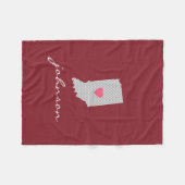 Indiana Home State Love met Custom Heart Fleece Deken (Voorkant (Horizontaal))