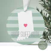 Indiana Home State Love met Custom Heart Ornament