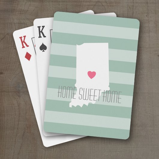 Indiana Home State Love met Custom Heart Pokerkaarten