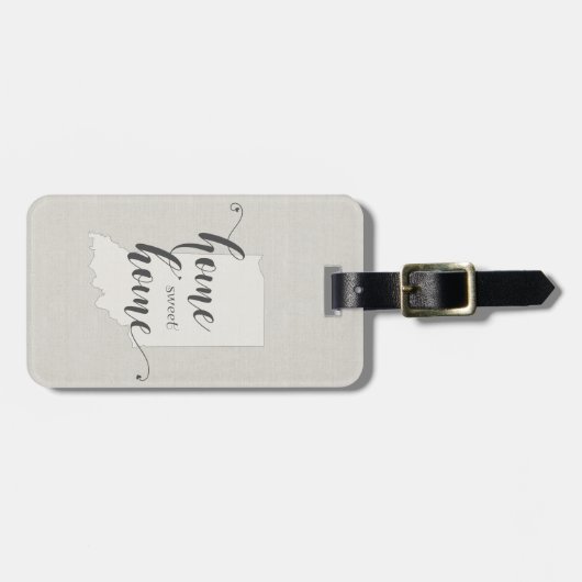 Indiana - Home Sweet Home Burlap-look Bagagelabel (Voorkant horizontaal)
