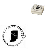 Indiana Hometown Map Rubberstempel (Gestempeld)