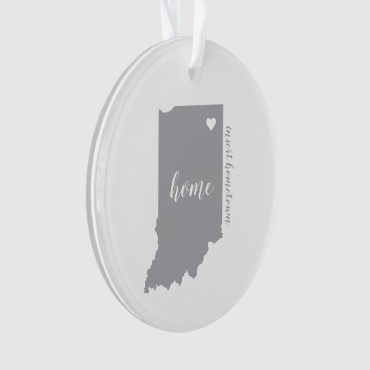 Indiana Hometown Personalized Ornament (voorkant)