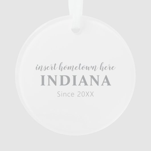 Indiana Hometown Personalized Ornament (achterkant)