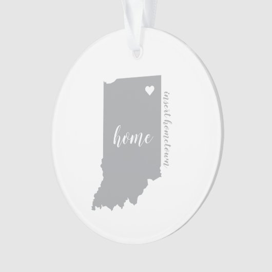 Indiana Hometown Personalized Ornament (voorkant)