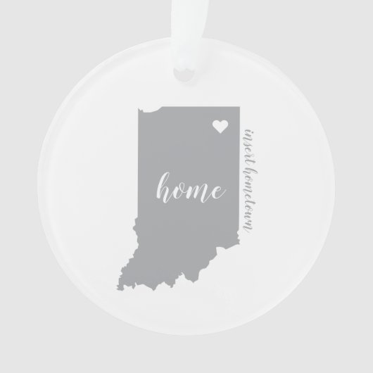 Indiana Hometown Personalized Ornament (voorkant)