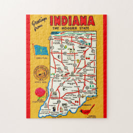  Indiana Hoosier Kaart  Legpuzzel